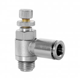 SC-ML-08-G38-EC Фитинг угловой с регулировкой расхода (пневмодроссель), 8мм x G 3/8